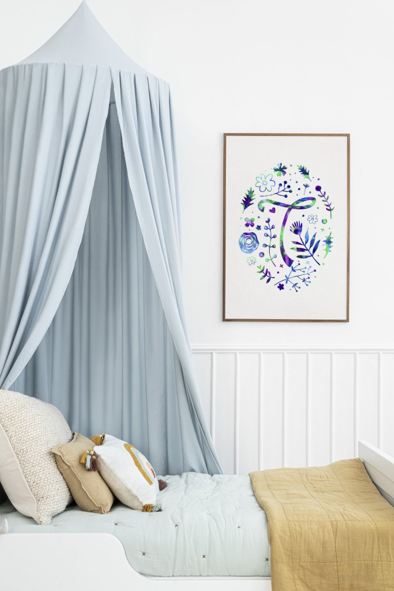 Floral Monogram Personalised Art Print