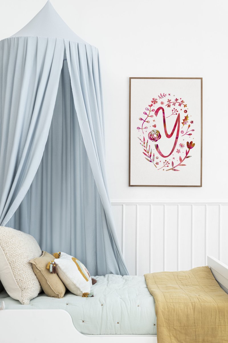 Floral Monogram Personalised Art Print