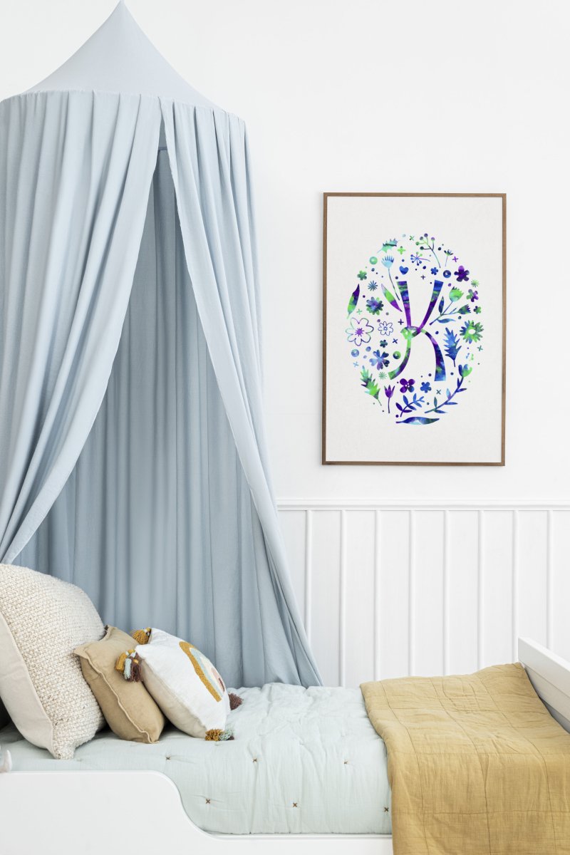 Floral Monogram Personalised Art Print