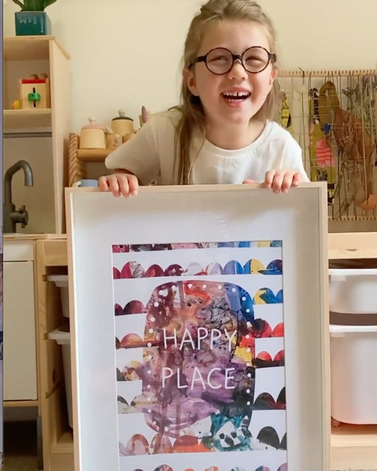 Happy Place Personalised Art Print