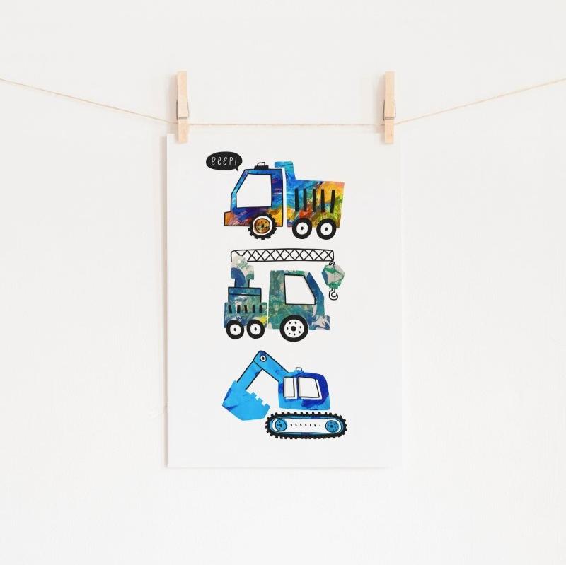 Construction Digital Personalised Art Print - Mini MatisseArt PrintBaby showerBaby Shower Gifts