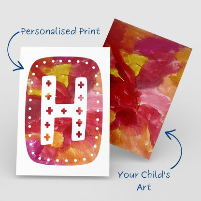 H Alpha Personalised Name Art Print - Mini MatisseArt PrintBaby showerBaby Shower Gifts