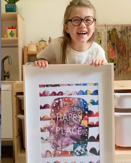 Happy Place Personalised Art Print