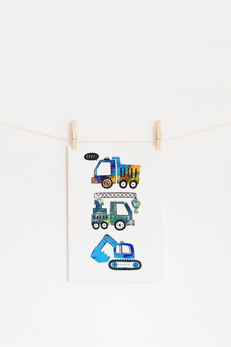 Construction Digital Personalised Art Print - Mini MatisseArt PrintBaby showerBaby Shower Gifts