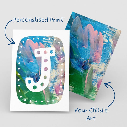 J Alpha Personalised Name Art Print - Mini MatisseArt PrintBaby showerBaby Shower Gifts