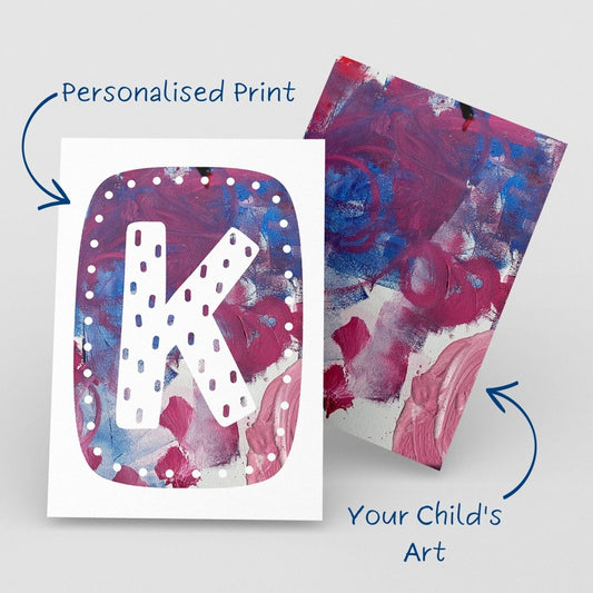 K Alpha Personalised Name Art Print - Mini MatisseArt PrintBaby showerBaby Shower Gifts