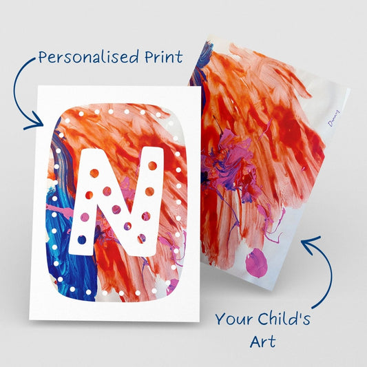 N Alpha Personalised Name Art Print - Mini MatisseArt PrintBaby showerBaby Shower Gifts
