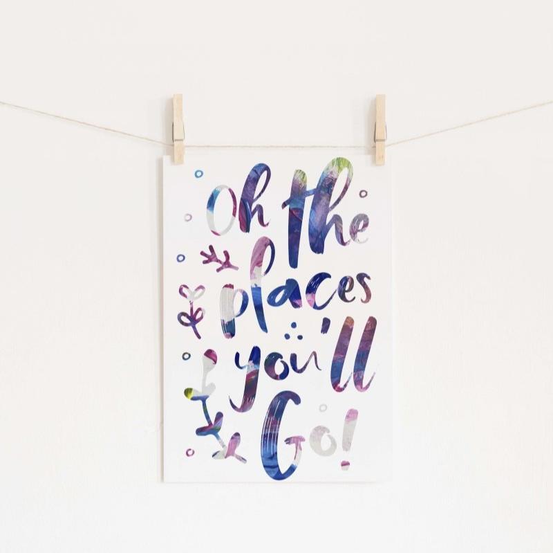 Oh The Places You'll Go Digital Art Print - Mini MatisseArt PrintBaby showerBaby Shower Gifts