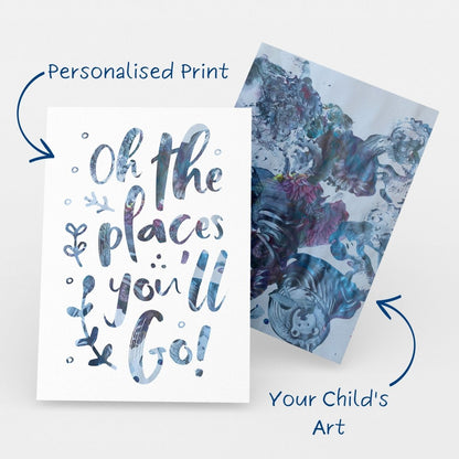Oh The Places You'll Go Personalised Art Print - Mini MatisseArt PrintBaby showerBaby Shower Gifts