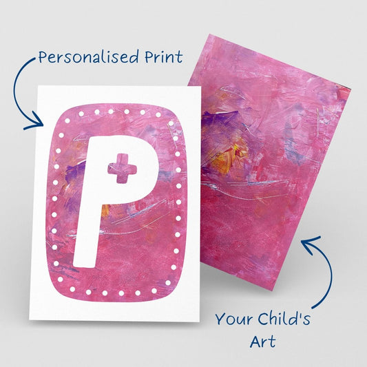 P Alpha Personalised Name Art Print - Mini MatisseArt PrintBaby showerBaby Shower Gifts