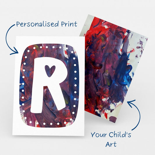 R Alpha Personalised Name Art Print - Mini MatisseAlphaArt PrintBaby shower