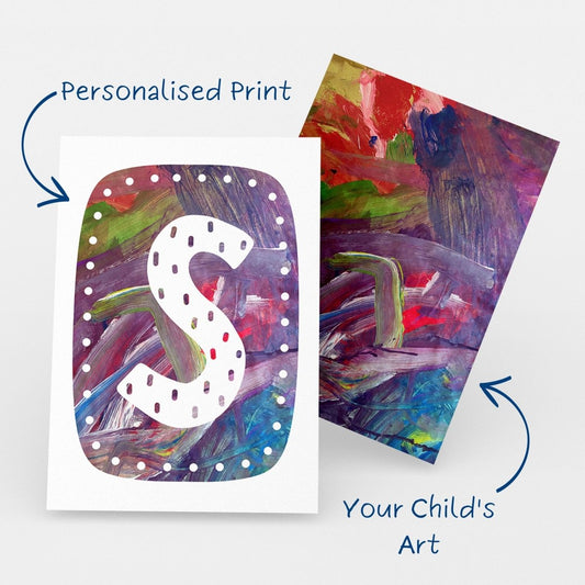 S Alpha Personalised Name Art Print - Mini MatisseAlphaArt PrintBaby shower