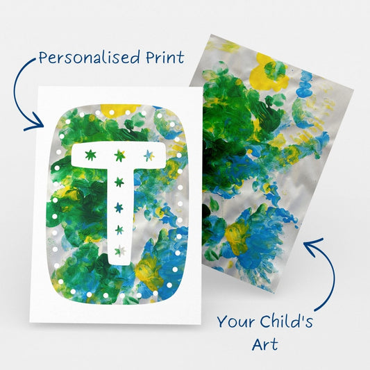 T Alpha Personalised Name Art Print - Mini MatisseAlphaArt PrintBaby shower