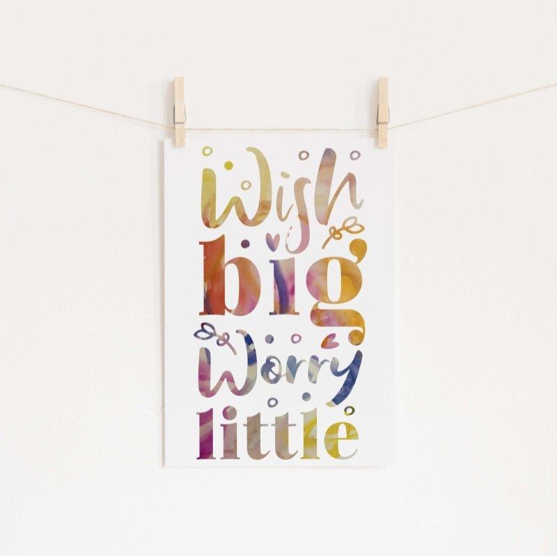 Wish Big, Worry Little Digital Art Print - Mini MatisseArt PrintBaby showerBaby Shower Gifts