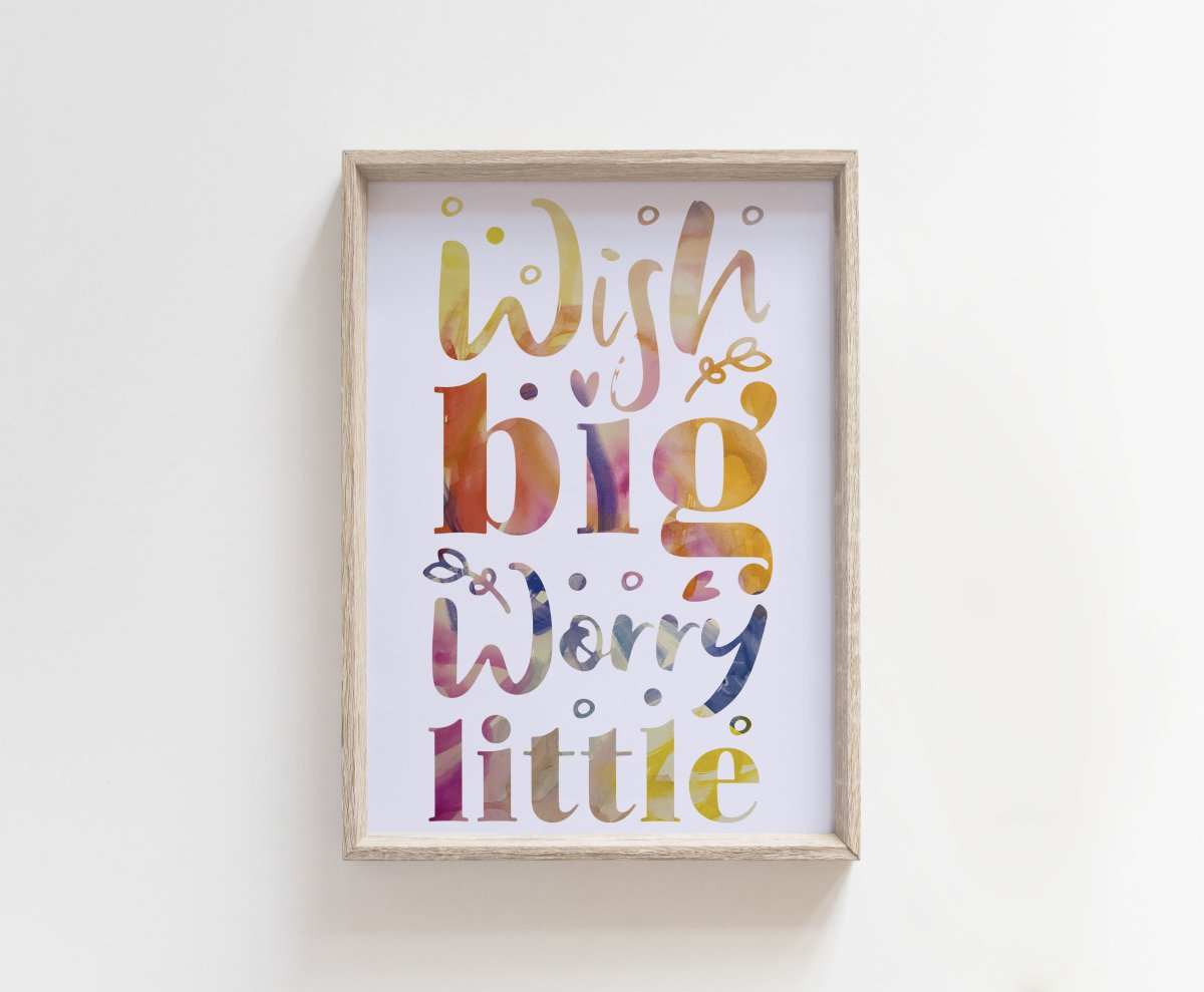 Wish Big, Worry Little Digital Art Print - Mini MatisseArt PrintBaby showerBaby Shower Gifts