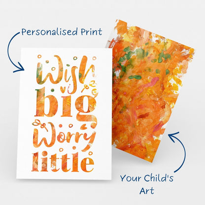 Wish Big, Worry Little Personalised Art Print - Mini MatisseArt PrintBaby showerBaby Shower Gifts